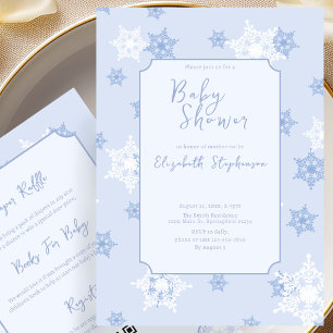 Invitación de Baby Shower de Copo de Nieve Azul Do
