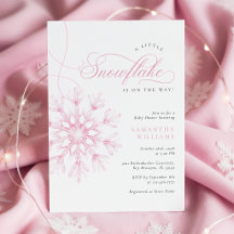 Invitación de baby shower de copo de nieve con acu