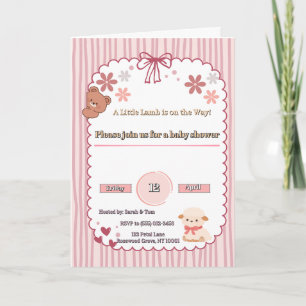 Invitación de Baby Shower de Coquette Rosa Suave C