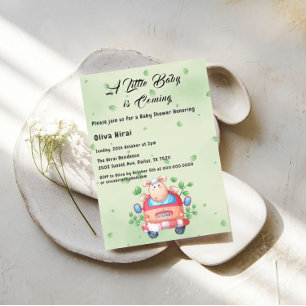 Invitación de Baby Shower de Corderito Adorable