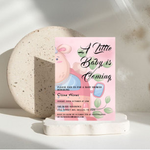 Invitación de Baby Shower de Corderito Adorable