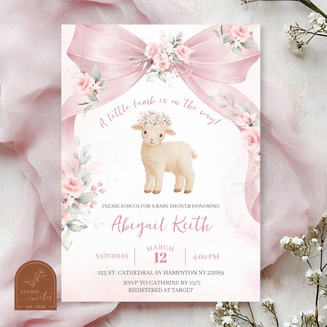 Invitación de baby shower de corderito coquette co (Subido por el creador)