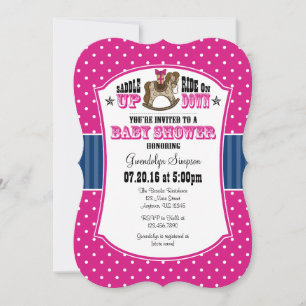 Invitación de Baby Shower de Cowboy azul rosado ca