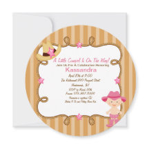Invitación de Baby Shower de Cowgirl Rosa Occident