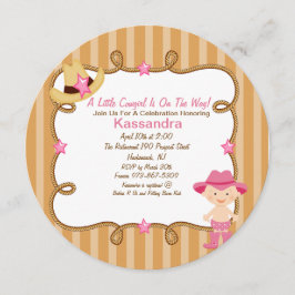 Invitación de Baby Shower de Cowgirl Rosa Occident