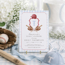 Invitación de Baby Shower de Cresta de Béisbol Ele