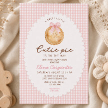 Invitación de Baby Shower de Cuadrillé Rosa Cutie