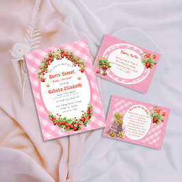 Invitación de Baby Shower de Cuadro Rosa Dulce de 