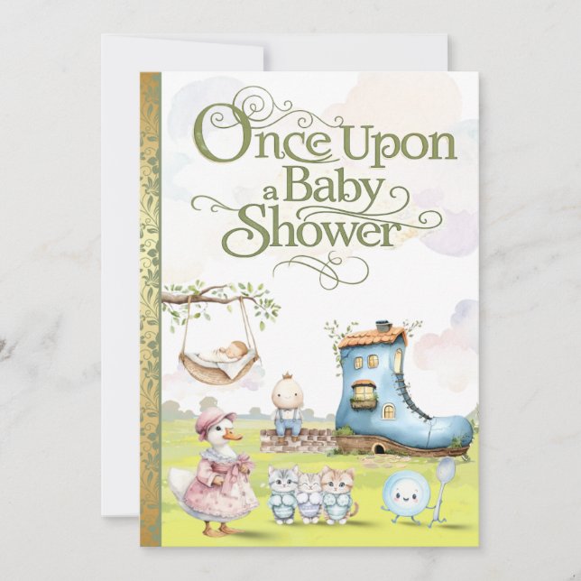 Invitación de Baby Shower de Cuento de Hadas (Anverso)