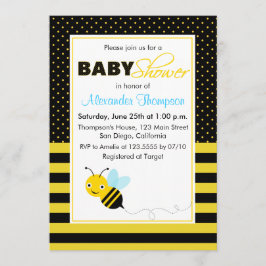 Invitación de Baby Shower de Cute Bumble Bees Boy