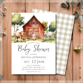 Invitación de Baby Shower de Cute Farm Animals Bar