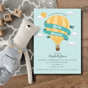 Invitación de Baby Shower de Cute Hot Air Balloon 