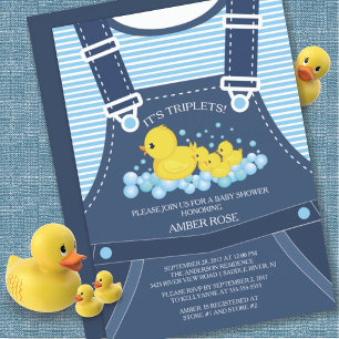Invitación de Baby Shower de Cute TWINS Ducks