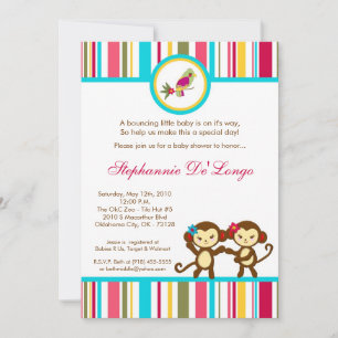 Invitación de Baby Shower de danza de mono de gimn