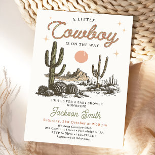 Invitación de Baby Shower de Deert Western Cowboy