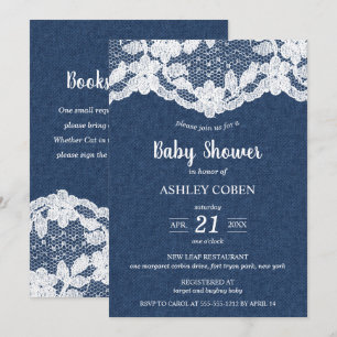 Invitación de Baby Shower de Denim y Lace