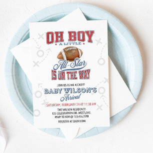 Invitación de baby shower de deportes, fútbol