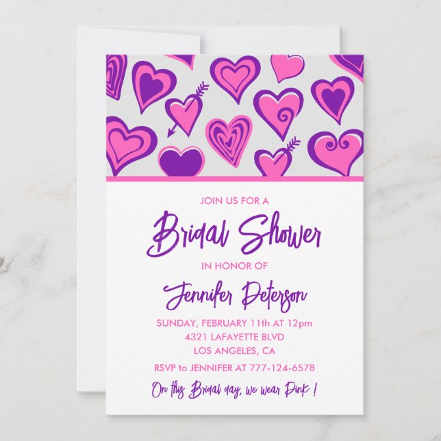invitación de baby shower de día de San Valentín C (Anverso)