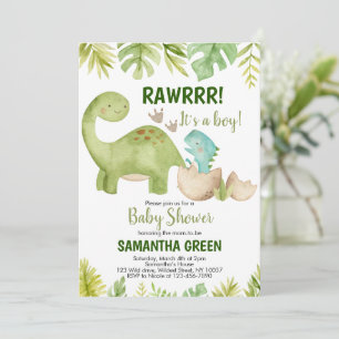 Invitación de Baby Shower de Dinosaurio