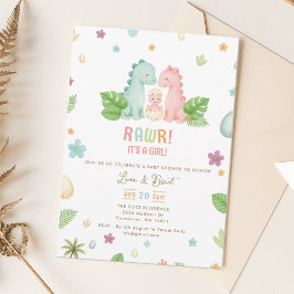Invitación de Baby Shower de Dinosaurio