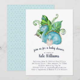 Invitación de Baby Shower de Dinosaurio Pequeño
