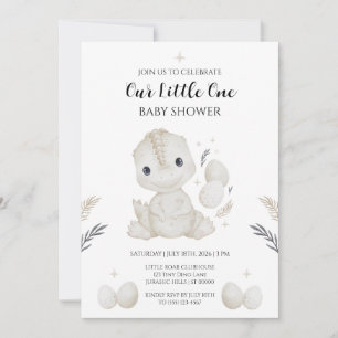 Invitación de Baby Shower de Dinosaurio que Empoll