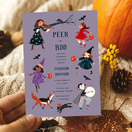 Invitación de baby shower de disfraces de Hallowee