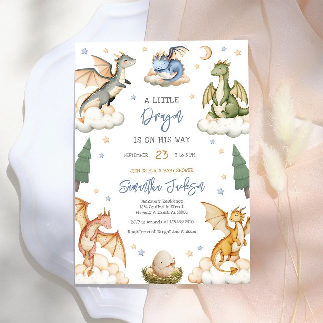 Invitación de Baby Shower de Dragón (Subido por el creador)