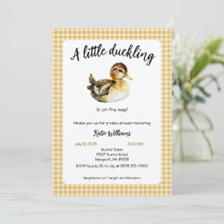 Invitación de Baby Shower de Duck de color de agua