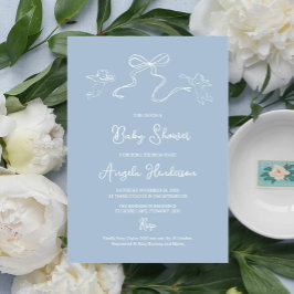 Invitación de Baby Shower de Dusty Blue Hand