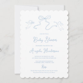 Invitación de Baby Shower de Dusty Blue Hand
