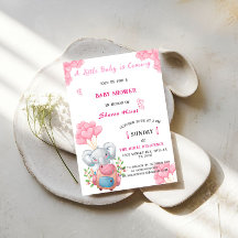 Invitación de Baby Shower de Elefante
