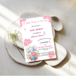 Invitación de Baby Shower de Elefante