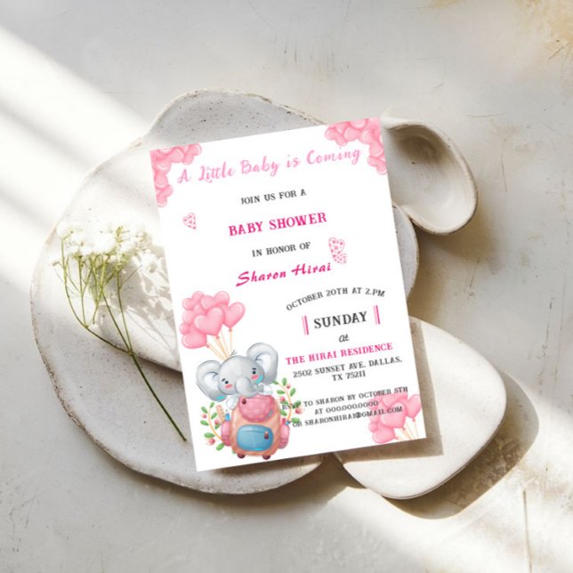 Invitación de Baby Shower de Elefante (Subido por el creador)