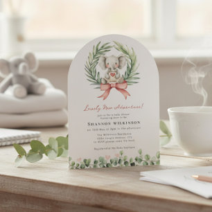 Invitación de Baby Shower de Elefante Adorable