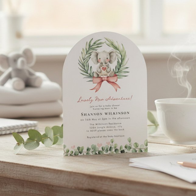 Invitación de Baby Shower de Elefante Adorable (Subido por el creador)