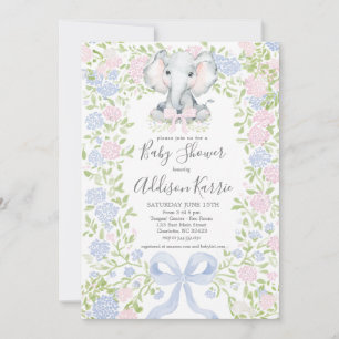 invitación de baby shower de elefante bebé