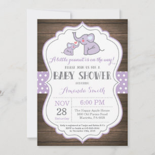 Invitación de Baby Shower de Elefante Rústico Mora