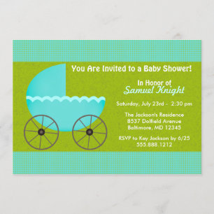 Invitación de Baby Shower de Envisager Blue Stroll