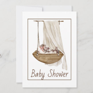 Invitación de Baby Shower de época