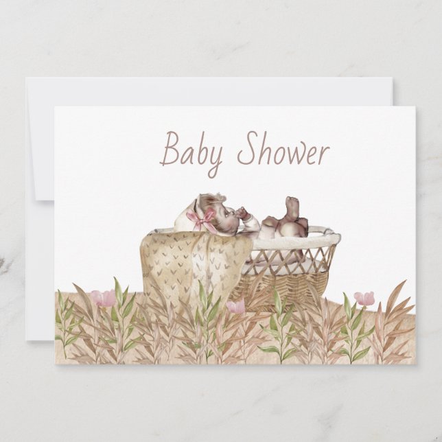 Invitación de Baby Shower de época (Anverso)