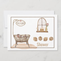 Invitación de Baby Shower de época