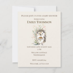 Invitación de Baby Shower de Erizo del Bosque