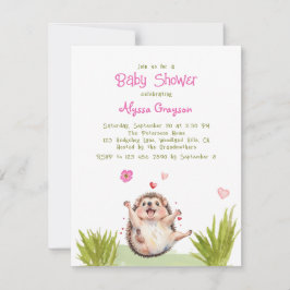 Invitación de Baby Shower de Erizo Fiesta de Jardí