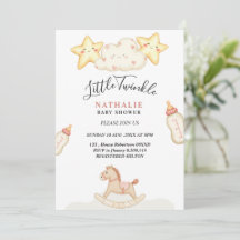Invitación de baby shower de estrellita brillante