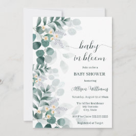 Invitación de baby shower de eucalipto moderno ver