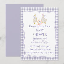 Invitación de baby shower de familia de patos en a