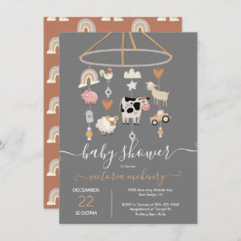 Invitación de Baby Shower de Farm Animals