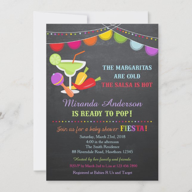 Invitación de Baby Shower de Fiesta / Invitación d (Anverso)