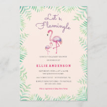 Invitación de Baby Shower de Flamingo Rosa